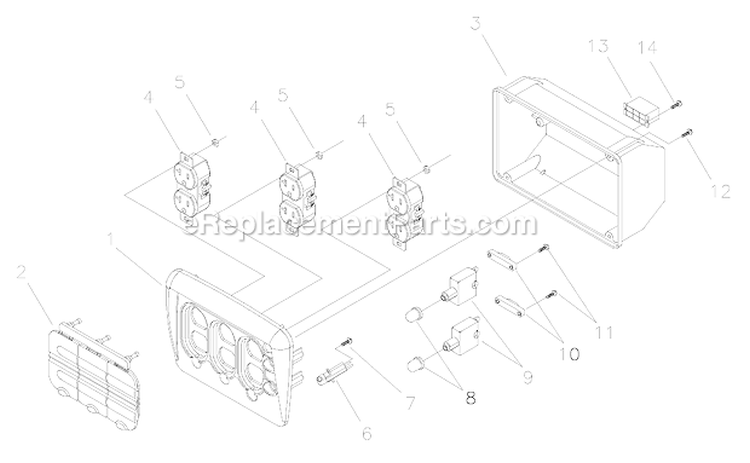 Control_Panel Diagram and Parts List for 030248-0  Briggs and Stratton Generator